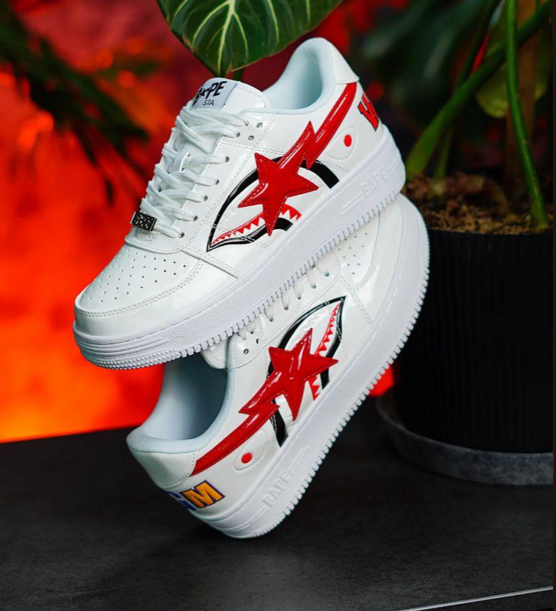 Bape STA SHARK BLANCO-ROJO