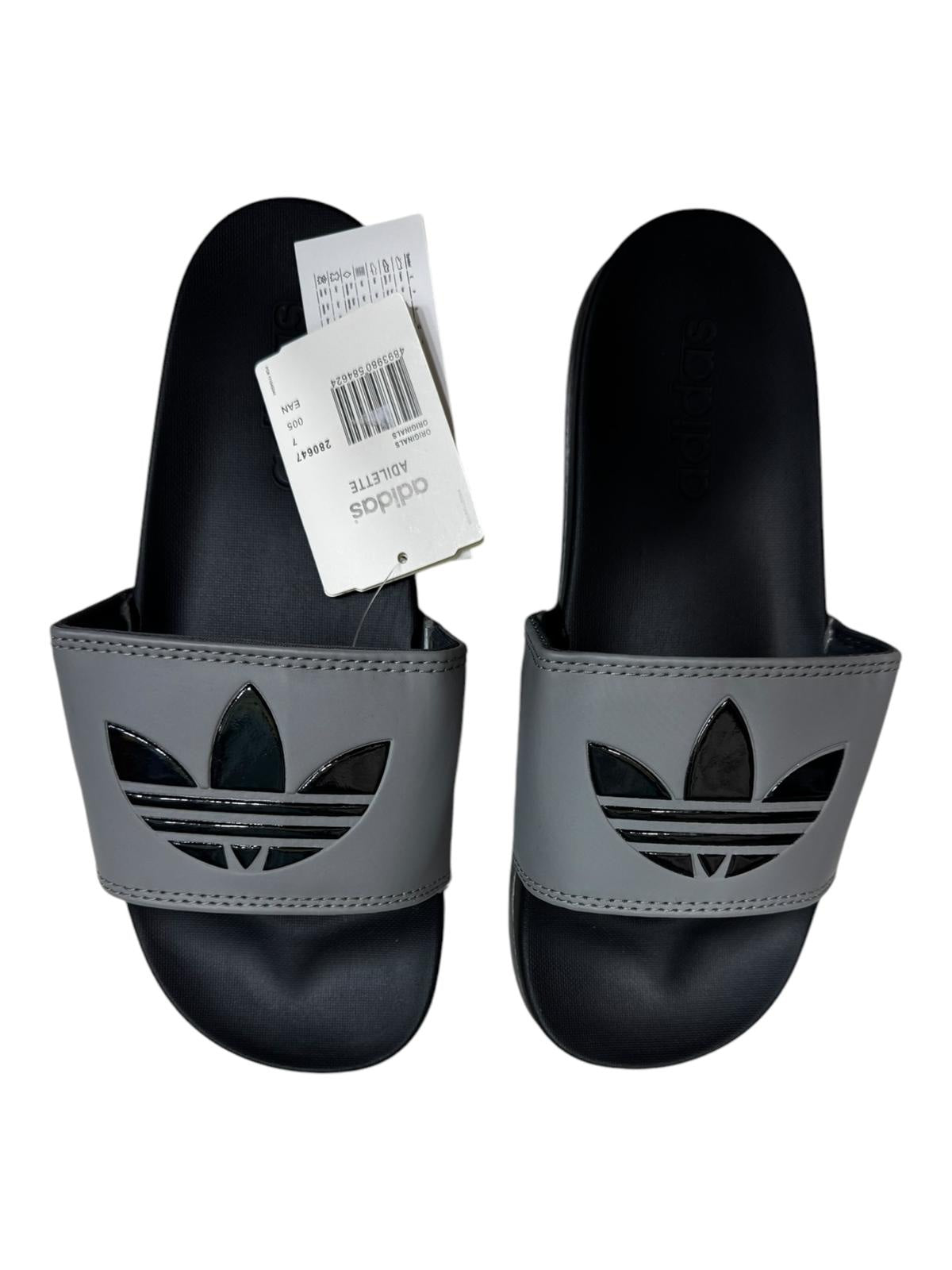 Adidas CHANCLAS GRIS-NEGRO