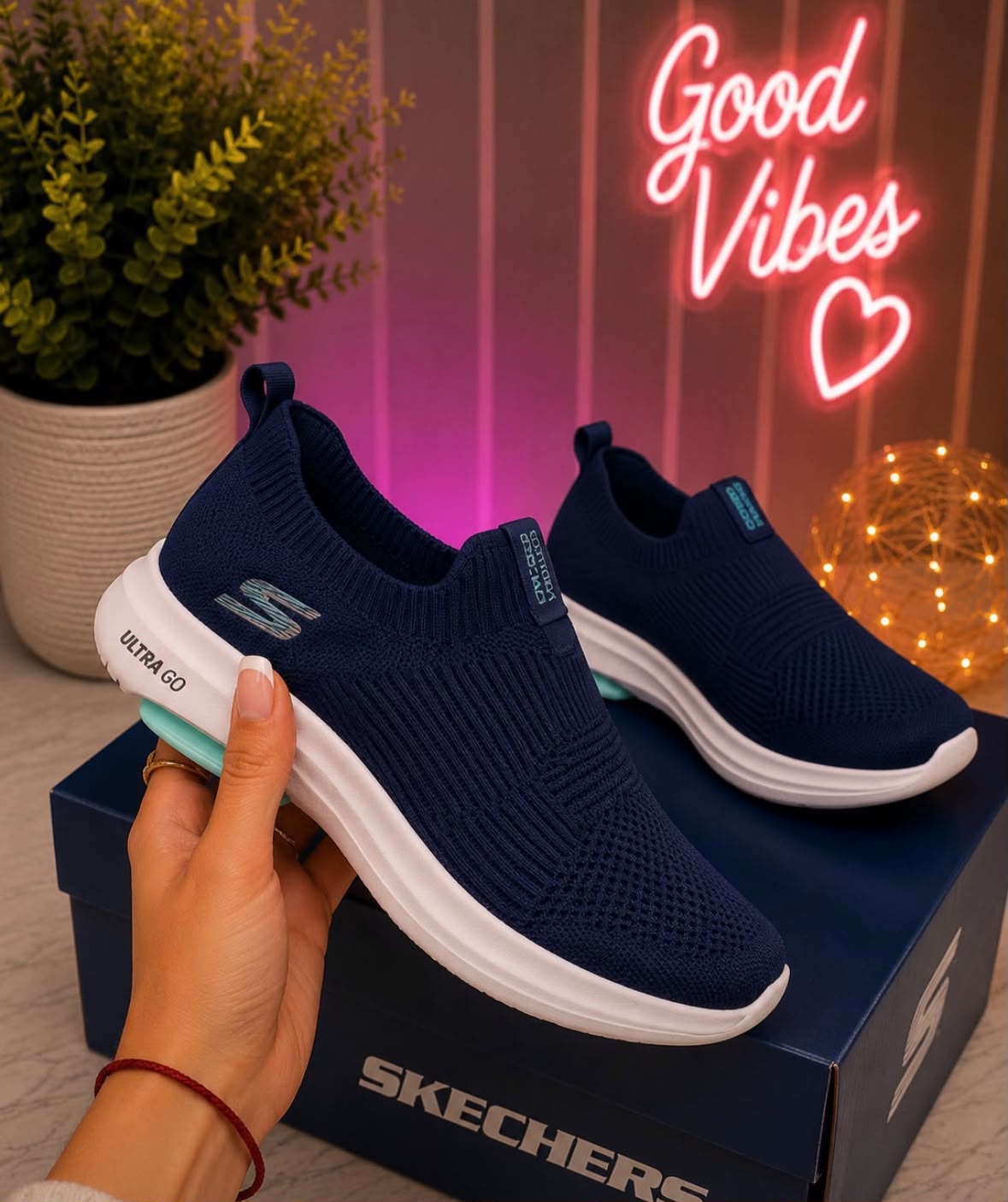 Skechers AZUL SIN CORDONES