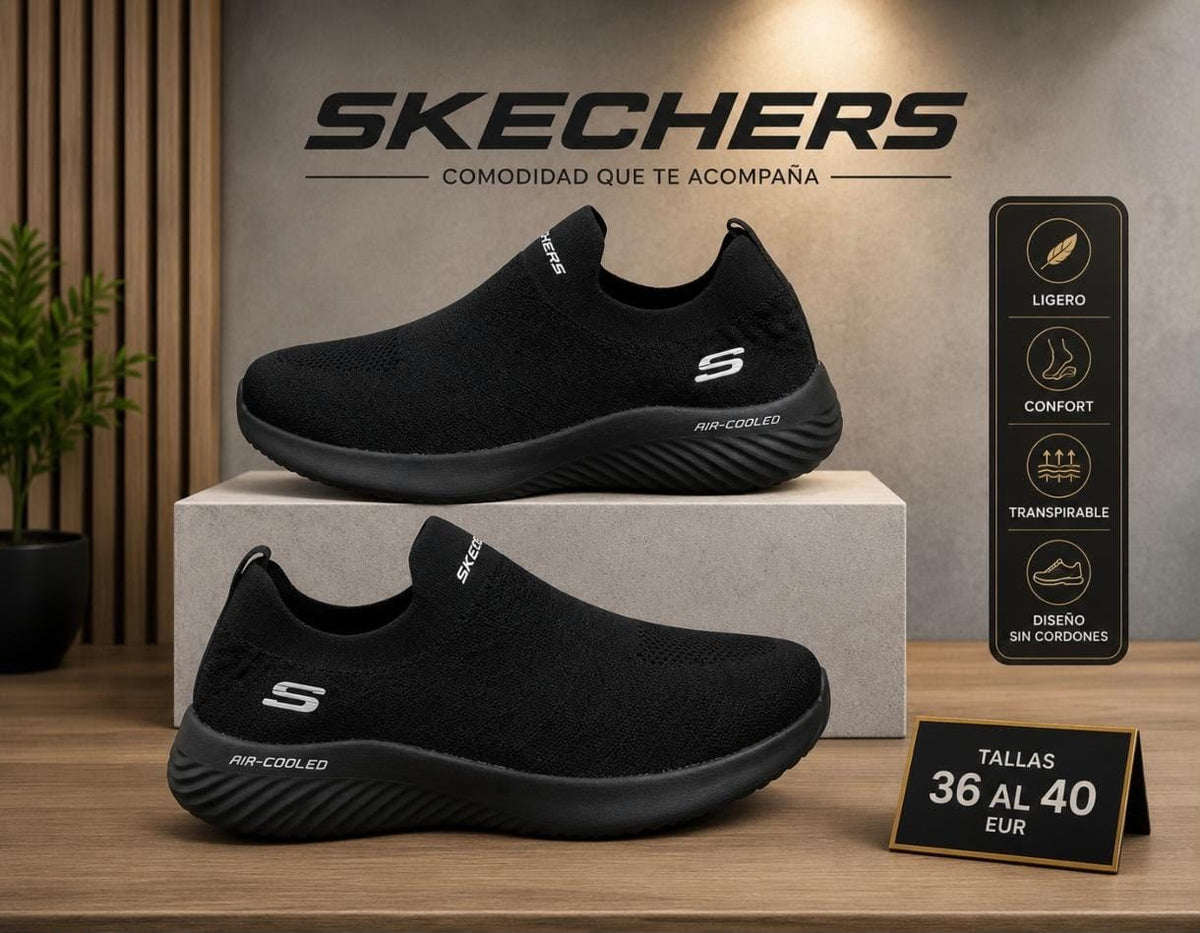 Skechers NEGRO SIN CORDONES