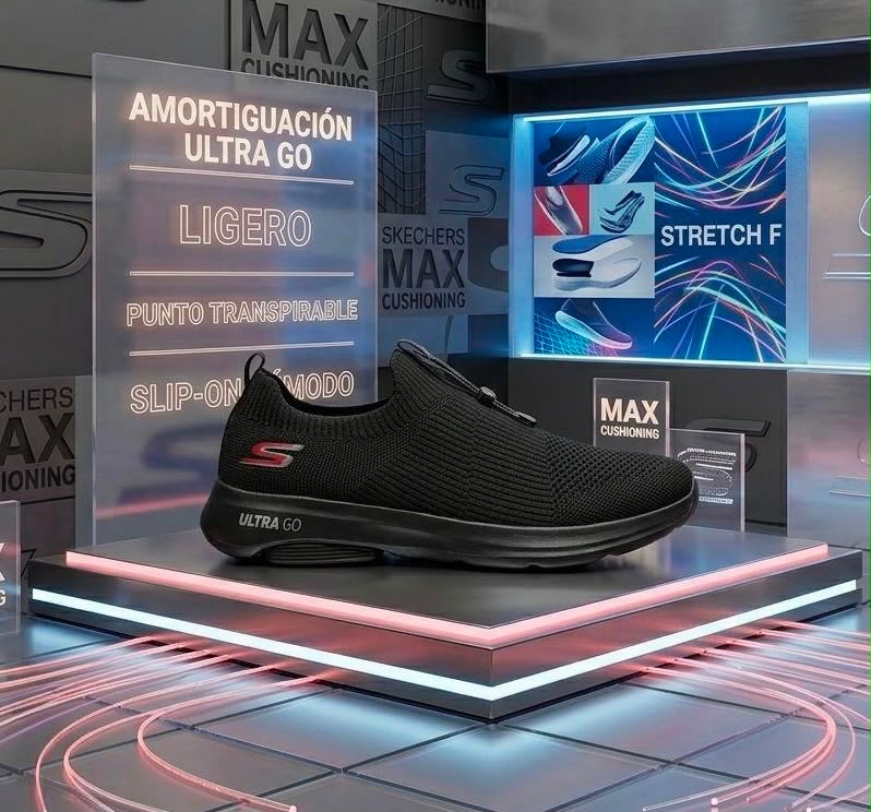 Skechers NEGRO SIN CORDONES