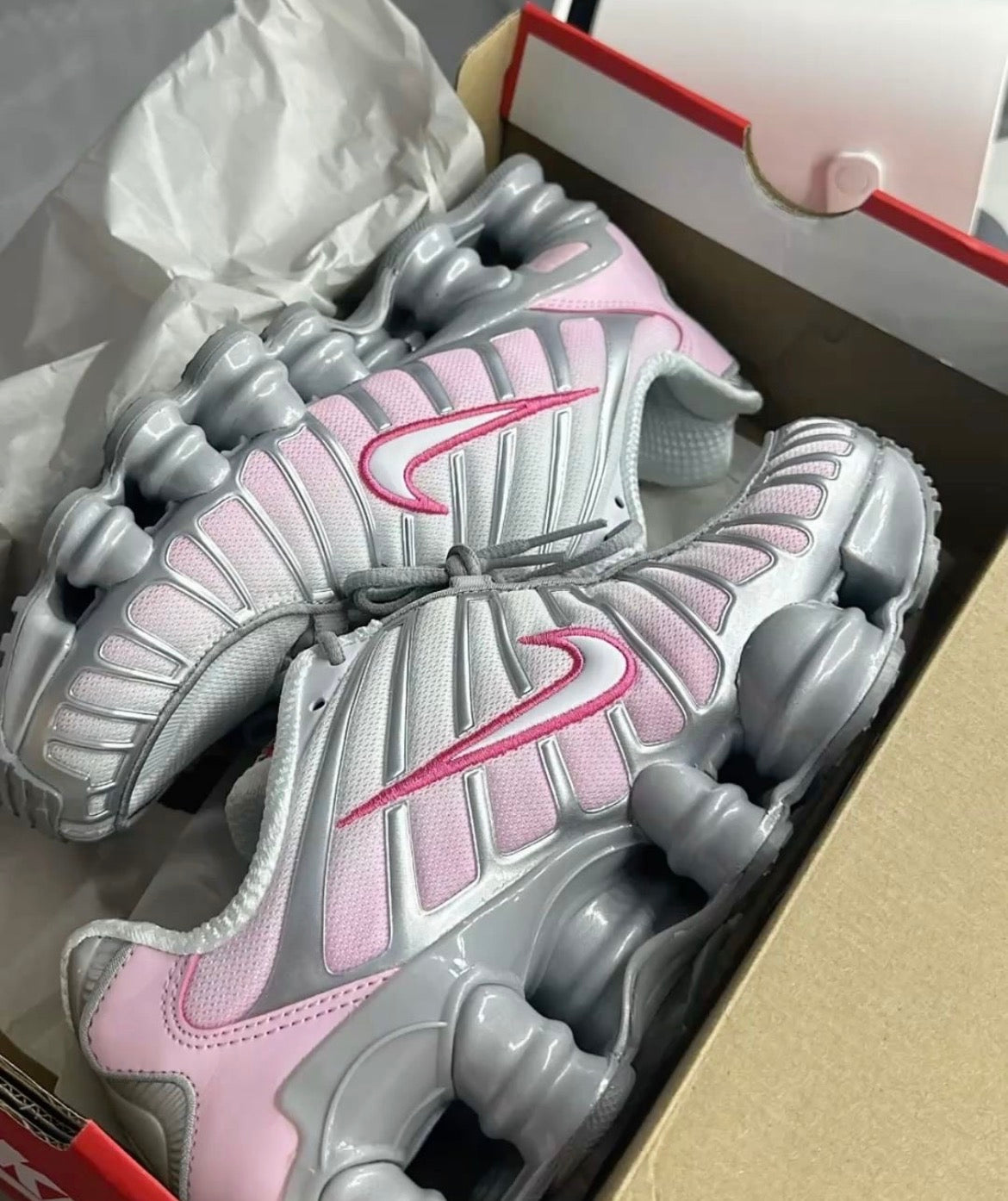 Nike SHOX TL PLATEADO-ROSA
