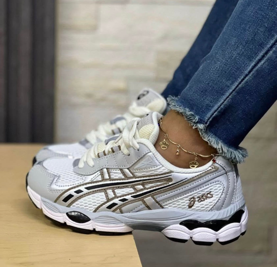 Asics GEL KAYANO BLANCO-CAFE