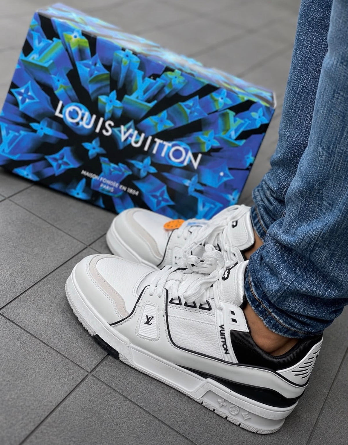 Louis Vuitton Trainer Blanco Negro