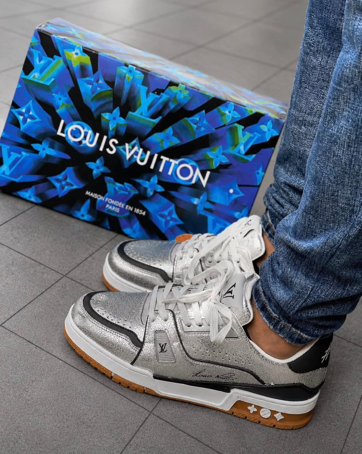 Louis Vuitton Trainer Negro Brillante